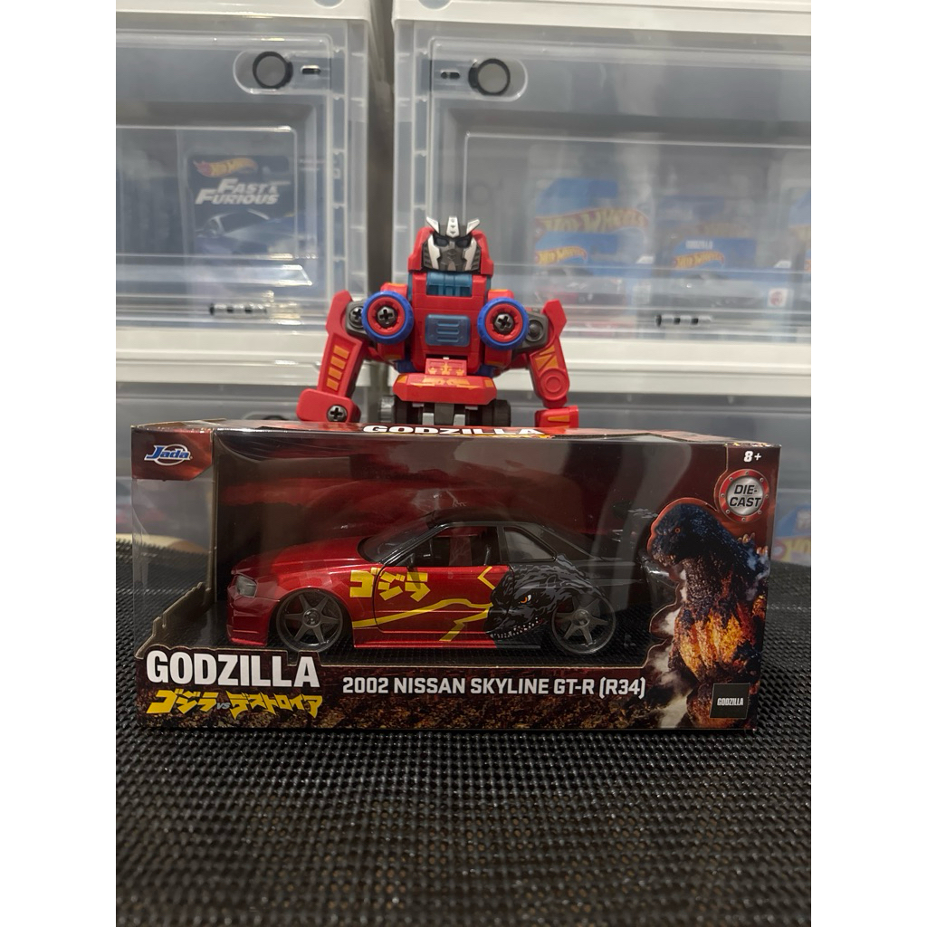 Jada 1:24 Godzilla 2002 Nissan Skyline GT-R R34
