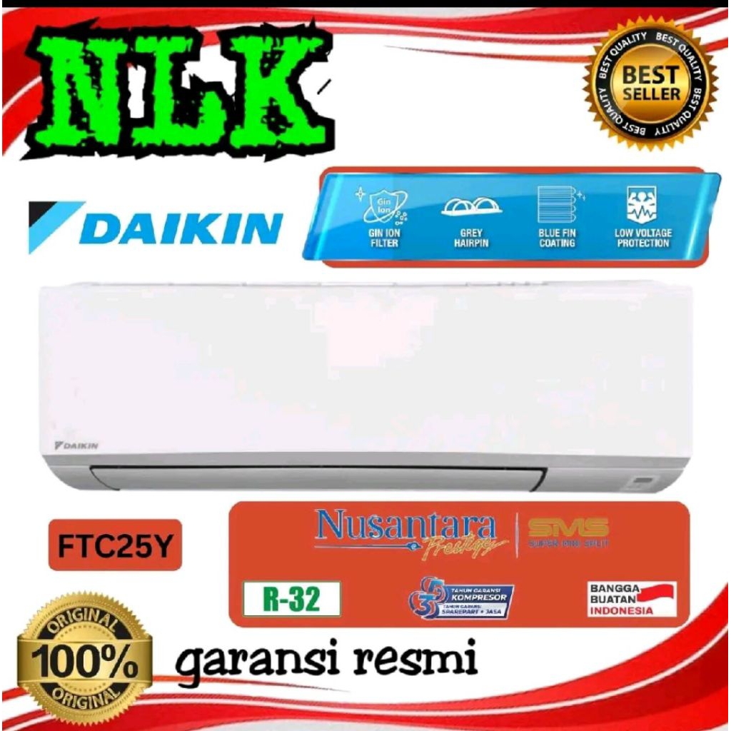 AC DAIKIN  1PK FTC 25 YV STANDAR INDONESIA  HARGA UNIT ONLY