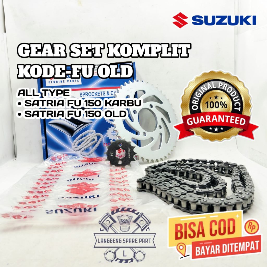 FU OLD GEAR SET,SUZUKI ORIGINAL,GEAR SET SATRIA FU 150 KARBU,GEAR SET SATRIA FU 150 OLD,GEAR SET SAT