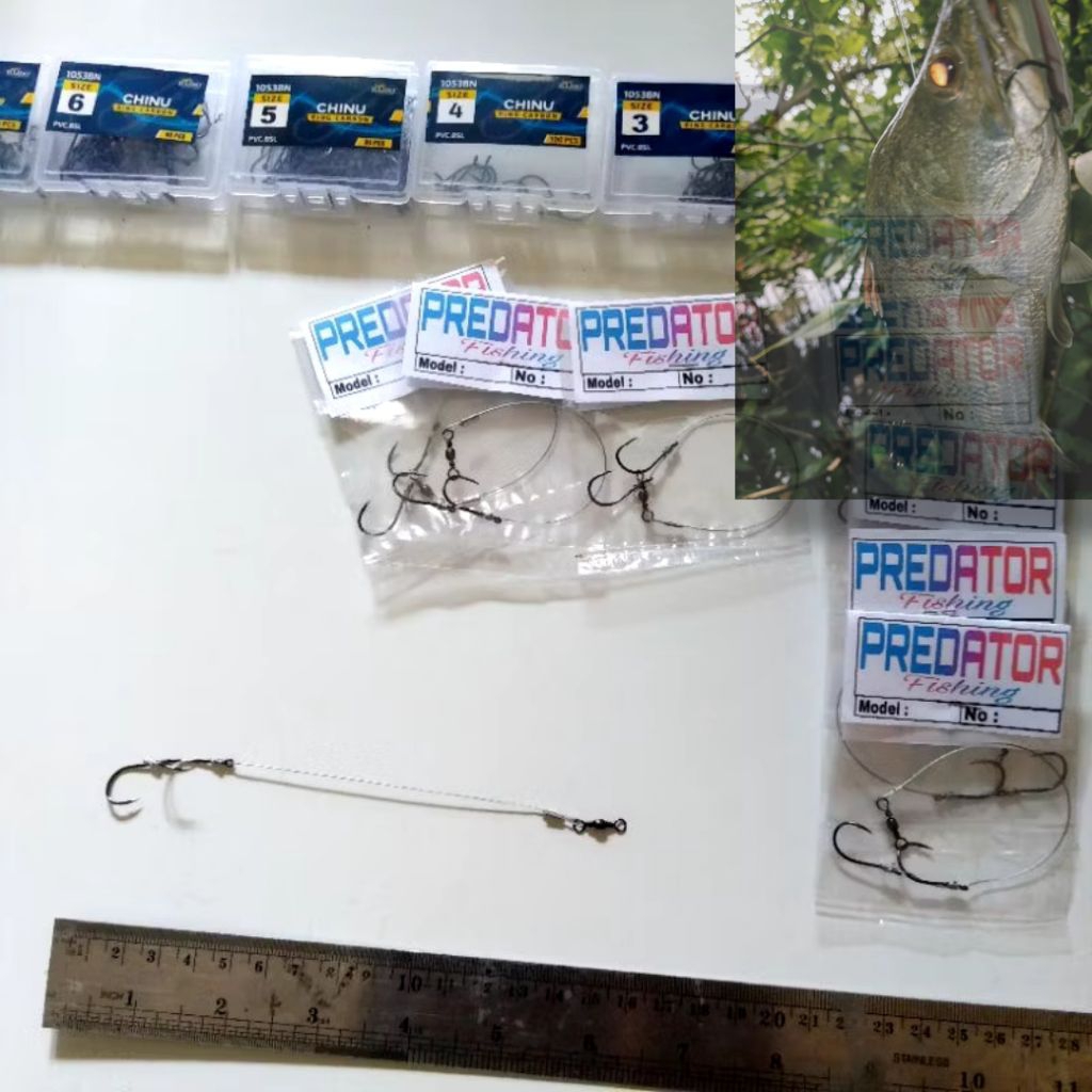 rangkaian pancing ikan predator/Toman/Barakuda/kerapu/mj dll