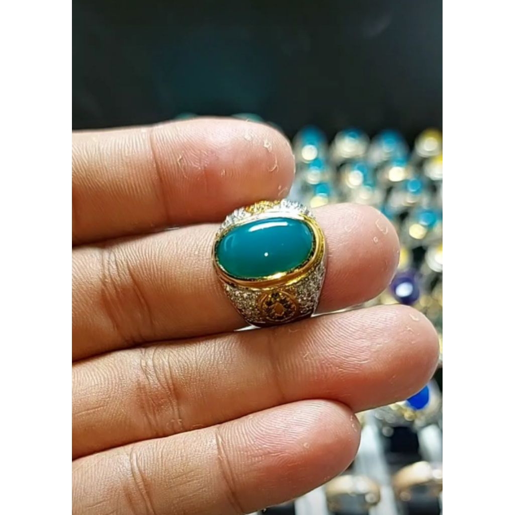 bacan mewah natural ring mewah perak