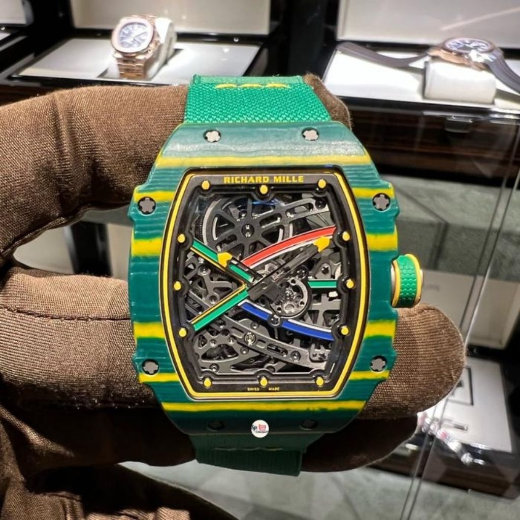 Jam Tangan Sultan RM67-02 Carbon Fiber Green Tourbillon Swiss/Jam Tangan Pria New Model