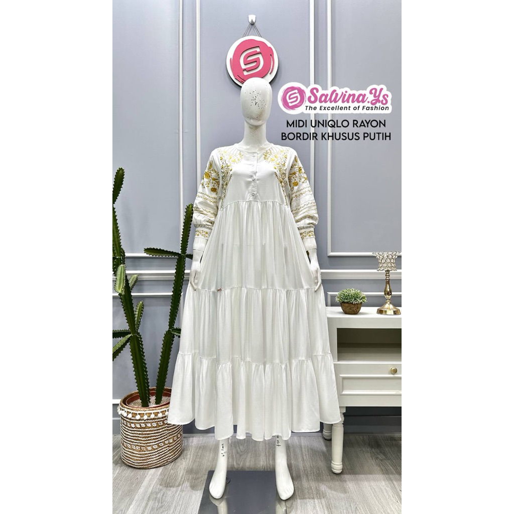 Gamis dress salvina renda krinkle terbaru wanita muslim