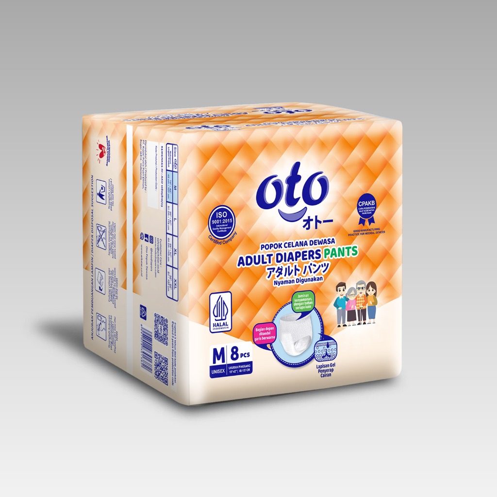 OTO Diapers Adult Pants / Popok Dewasa model Celana Ukuran M, isi 8 pcs