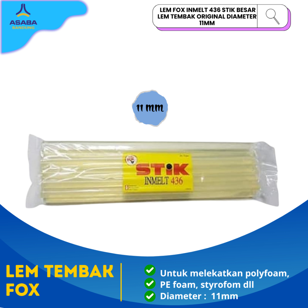 Asaba Bandung - Lem Fox Inmelt 436 Stik Besar Lem Tembak Original Diameter 11mm
