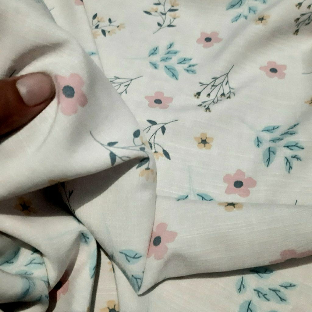 bahan kain katun linen slup premium original import ex garment branded grade a