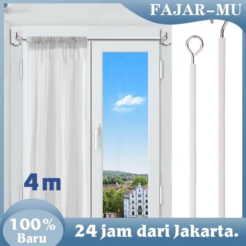 1Set 4M Kawat Spiral Gorden Kolong Dapur / 12Pcs Hook Tempel Gorden Kolong Dapur