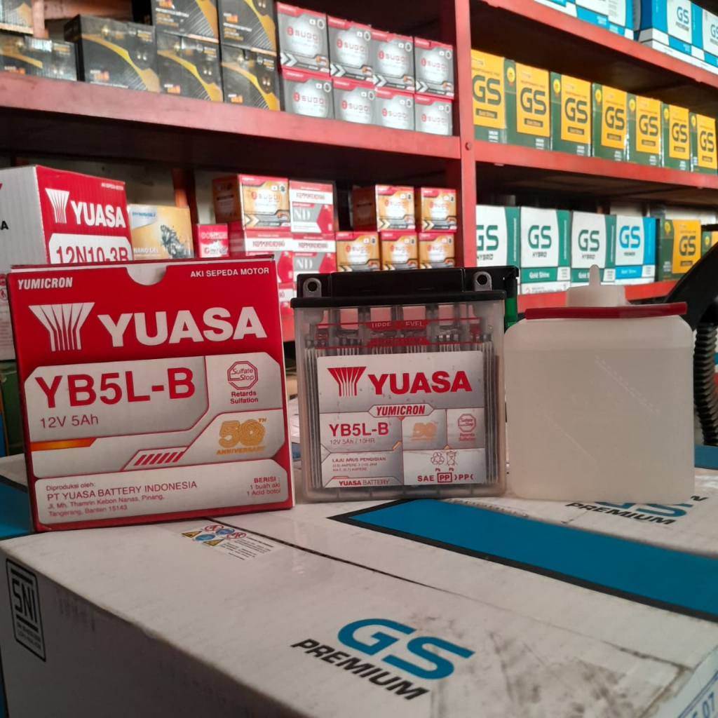 TOP BRAND YUASA YB5L/GM5Z - 5 AH AKI MOTOR JUPITER Z/MX 135, MIO SERIES (2007 – 2011), VEGA STDR/R/R