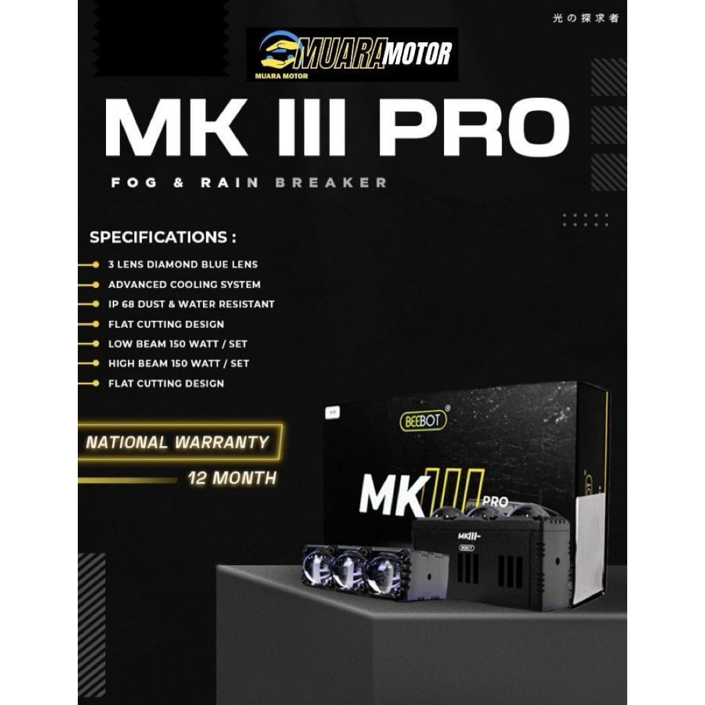 BEEBOT MINI PROJIE MK Ill PRO ( 1 sett isi 2 pcs, Tembus hujan & kabut )