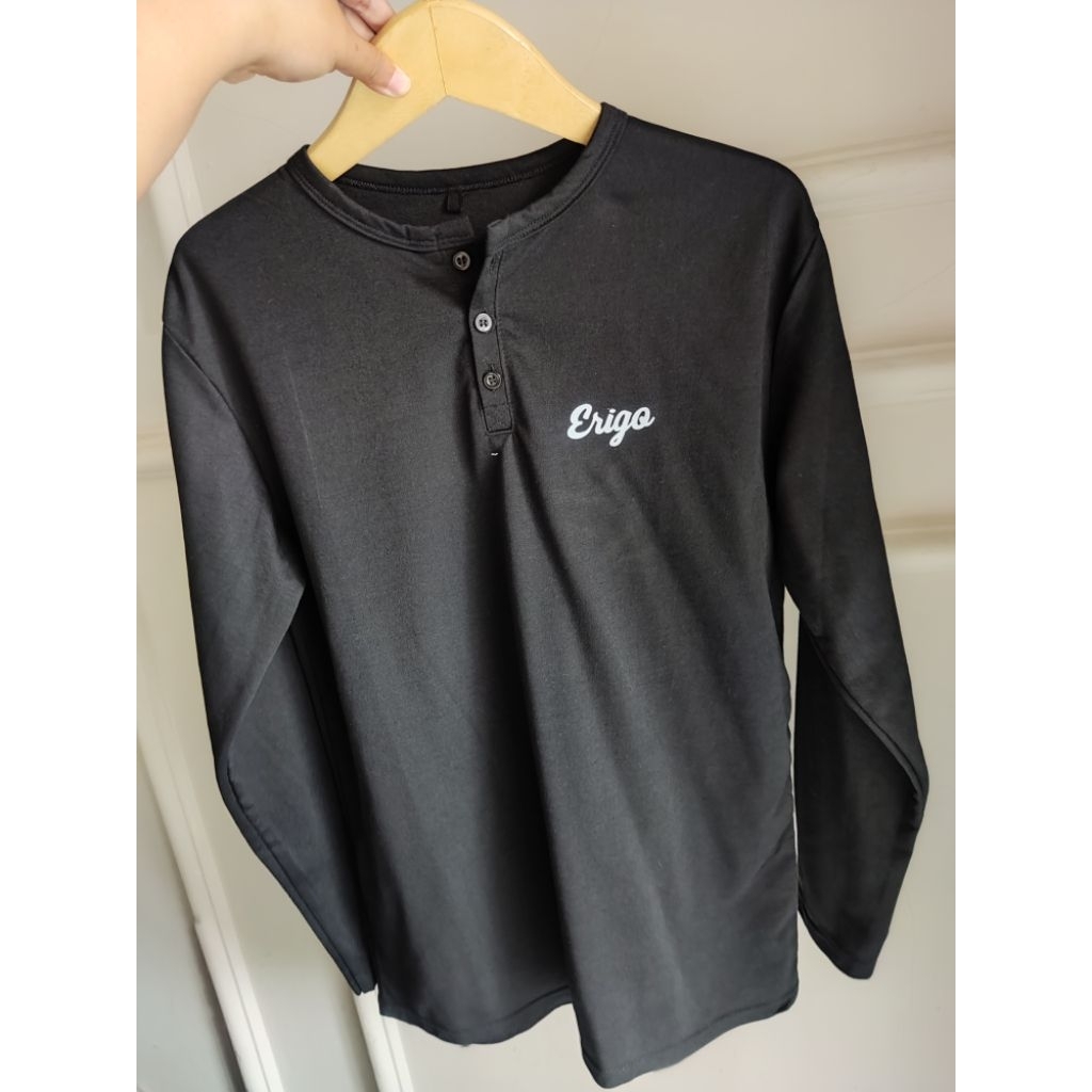 kaos hitam cowok kaos lengan panjang