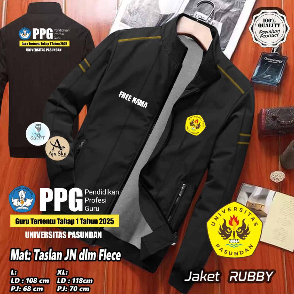 Jaket RUBBY PPG UNIVERSITAS PASUNDAN tahap 1 2 tahun 2025 2026 Free nama dada || PPG UNIV PASUNDAN 2