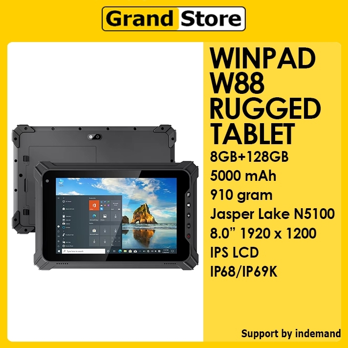Winpad W88 4G rugged tablet 8GB/128GB 5000mAh Jasper Lake N5100 8.0" FHD Windows 10 Pro