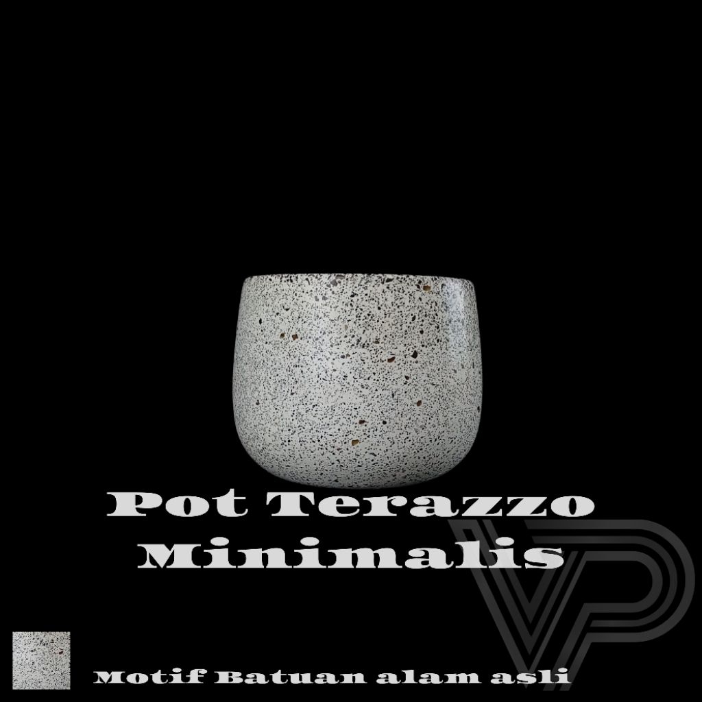 Pot teraso mini oval batu alam putih kaktus sukulen