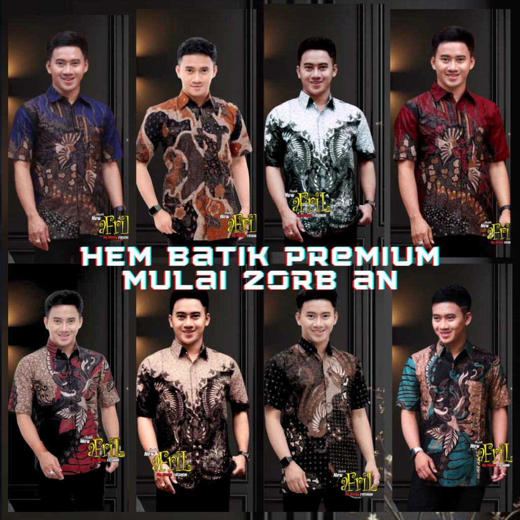 Baju Batik Pria Lengan Pendek / Batik Premium / Kemeja batik pria lengan pendek / batik pria M L XL 