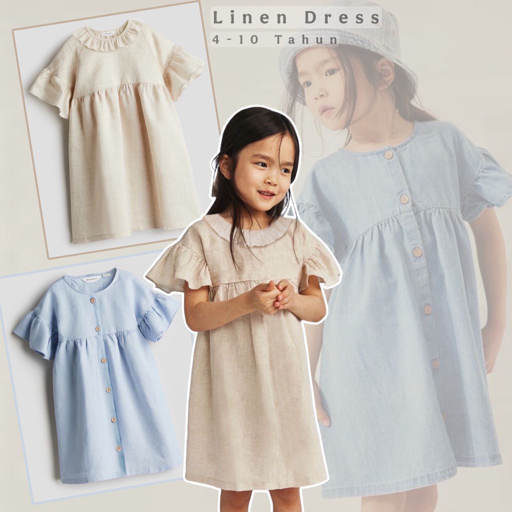 Dress Linen Anak Perempuan HM