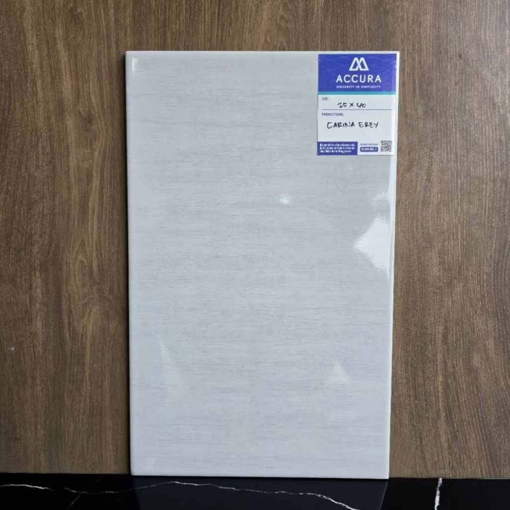 (Ongkir Diluar Aplikasi) Keramik Dinding Glossy 25x40 CARINA GREY Mulia