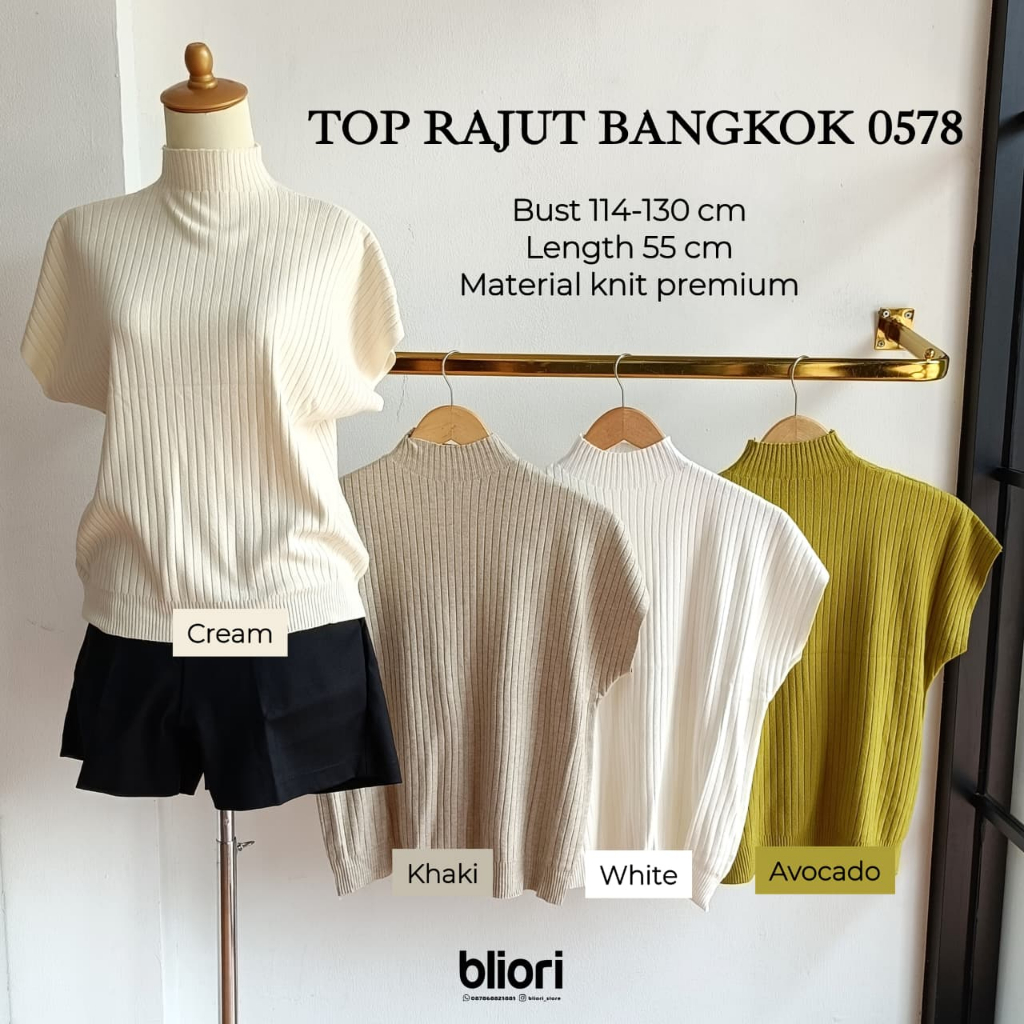 Atasan Rajut Wanita Premium Bangkok | Top Knit Bangkok Breathable Atasan | Top Rajut Bangkok 0578