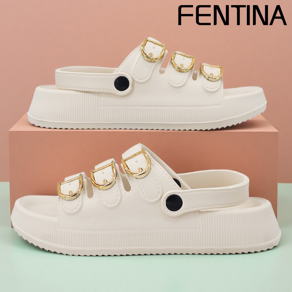 FENTINA Sandal Biam Wanita Kekinian Sepatu Sandal Wanita Korea Sandal Jelly Wanita Tali Elegan