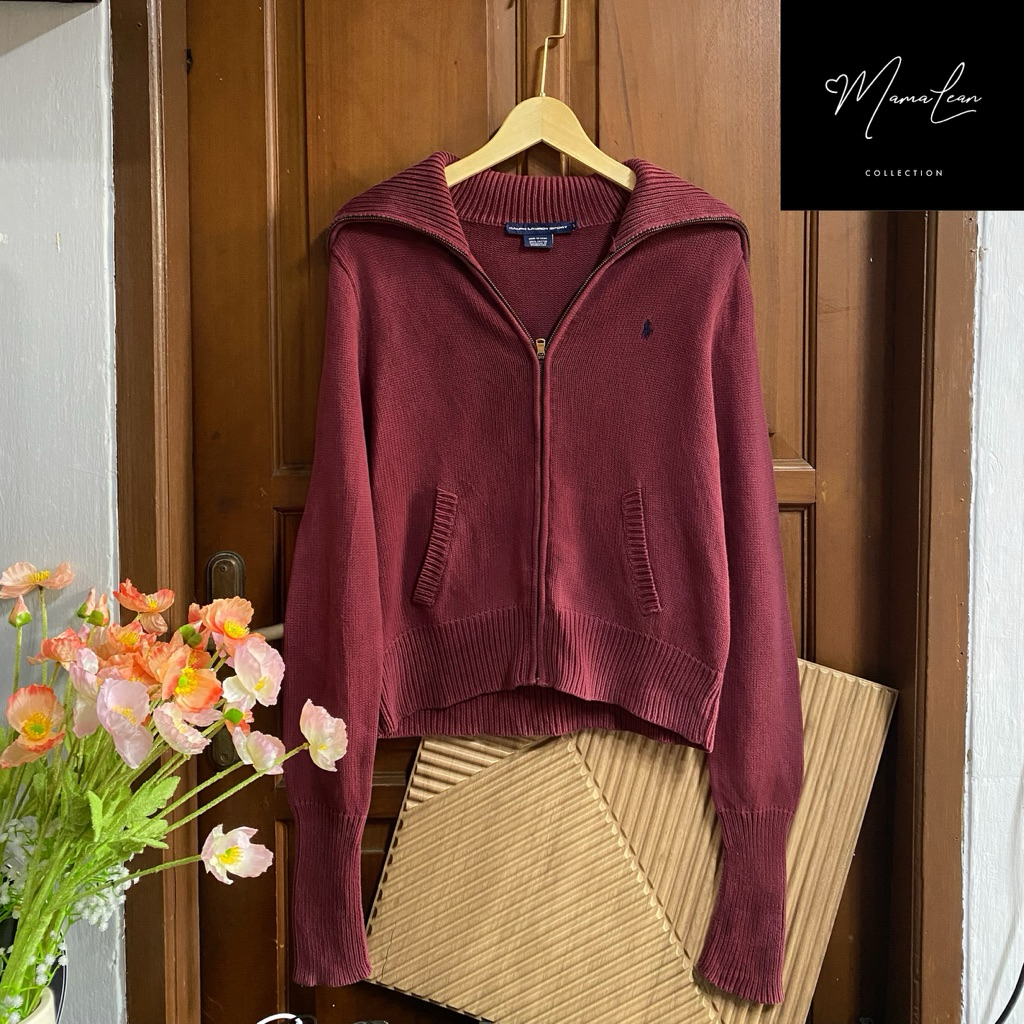 POLO RL Sport Zipper Burgundy (Kerah Sailor) Rare / Jacket Polo Zipper