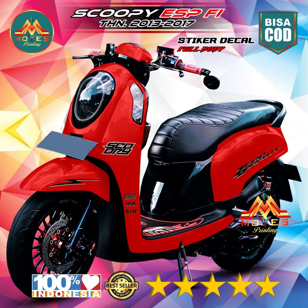 ( COD ) Stiker Decal Scoopy Full Body - Stiker Decal Scoopy ESP 2013 2017 Racing