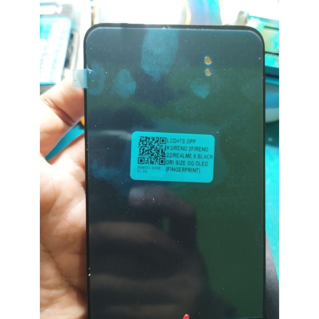 LCD Oppo K3/Reno 2f/Reno 2z/Realme X Black Ori Size OG Oled (Fingerprint) Free TG Premium