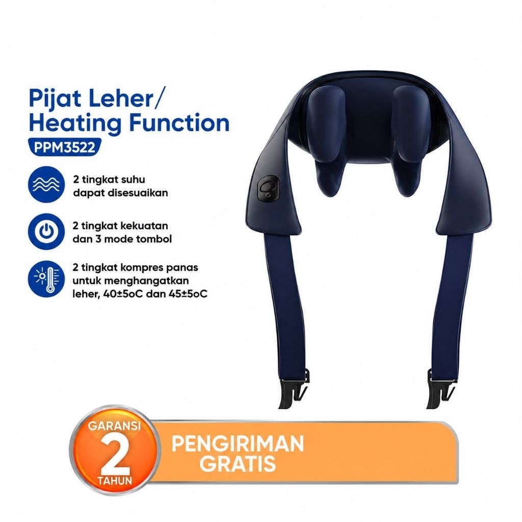 Philips PPM3522 Alat Pijat Leher dan Bahu Wireless Clamp Massager