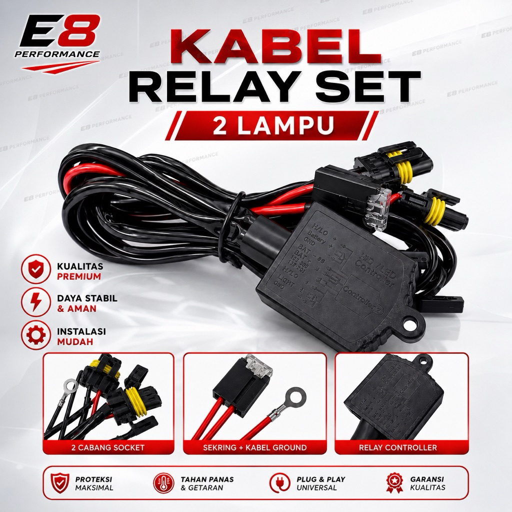 Kabel Relay Set Super H4 2 Lampu Relay Set Biled 2 Biled Universal Pnp Original