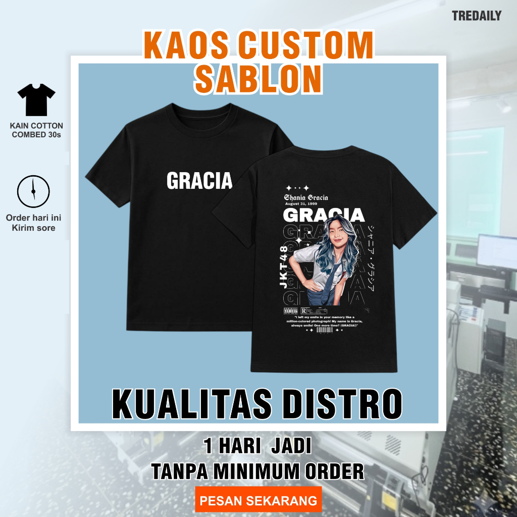 KAOS BAJU CUSTOM BIKIN SESUKAMU SATUAN DESAIN SENDIRI FOTO TULISAN COUPLE KOMUNITAS