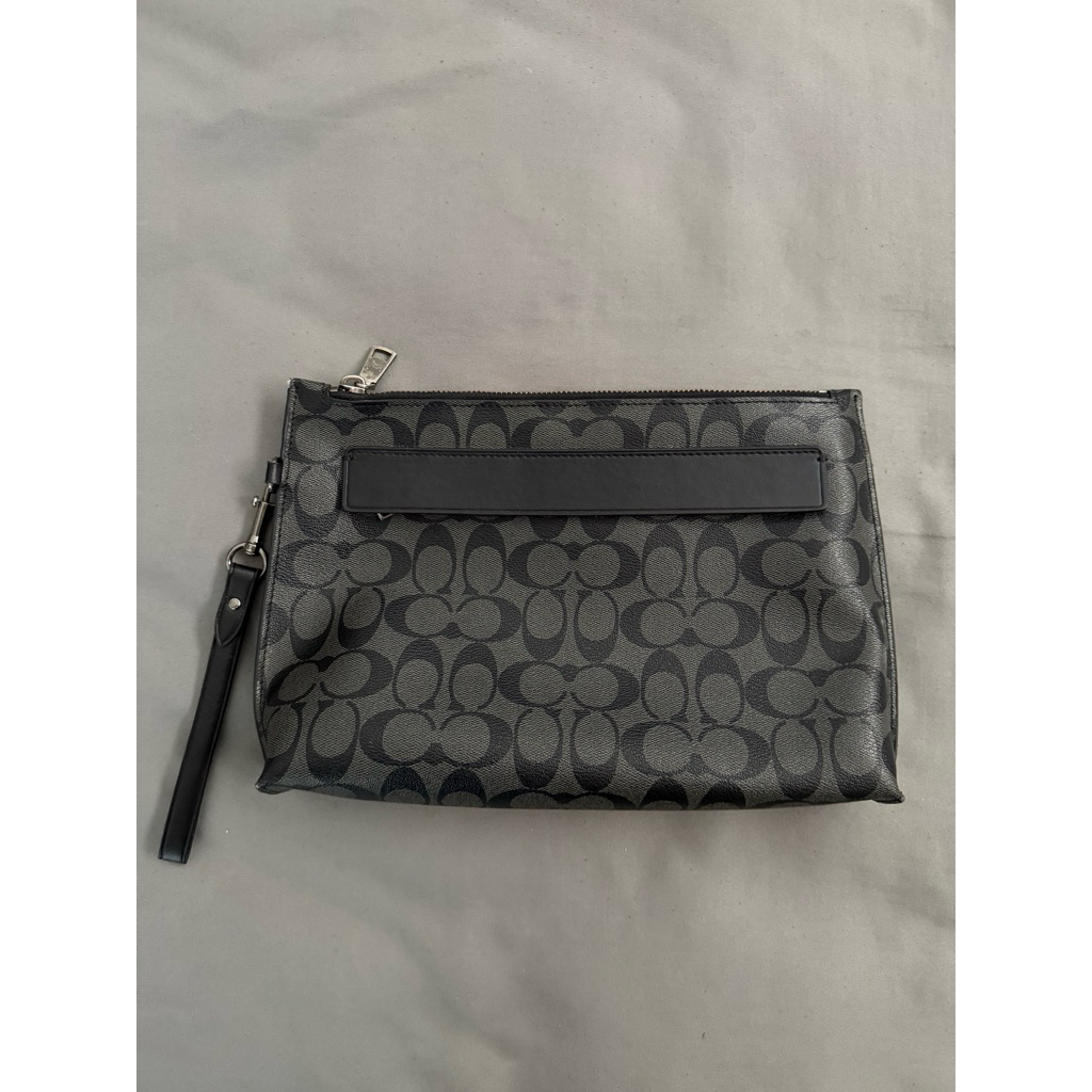 Tas Tangan Kulit Pouch Coach Leather Hand Bag Original