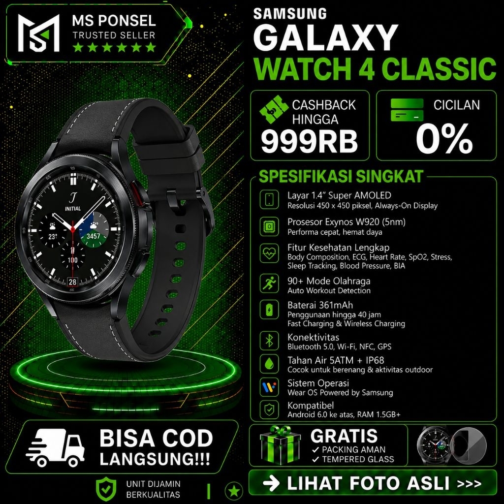 Samsung Galaxy Smart Watch 4 CLASSIC 42MM | Second | RESMI SEIN