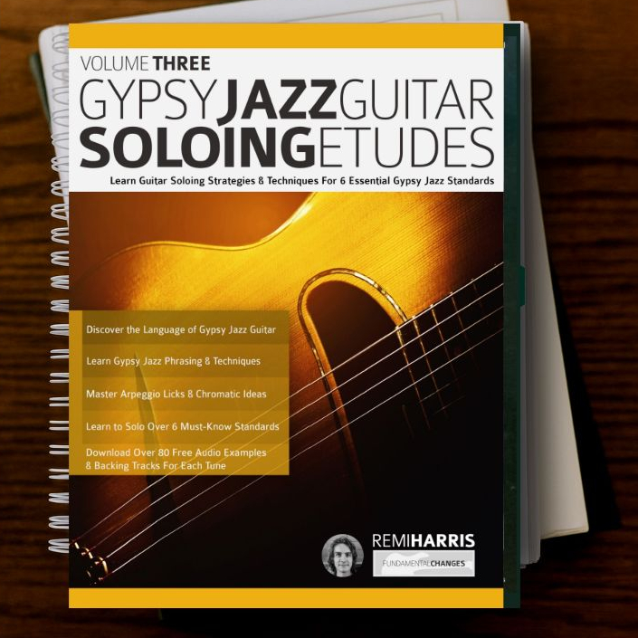 Buku Tablature - Gypsy Jazz Guitar Soloing Etudes - Volume Three - Free Audio Mp3