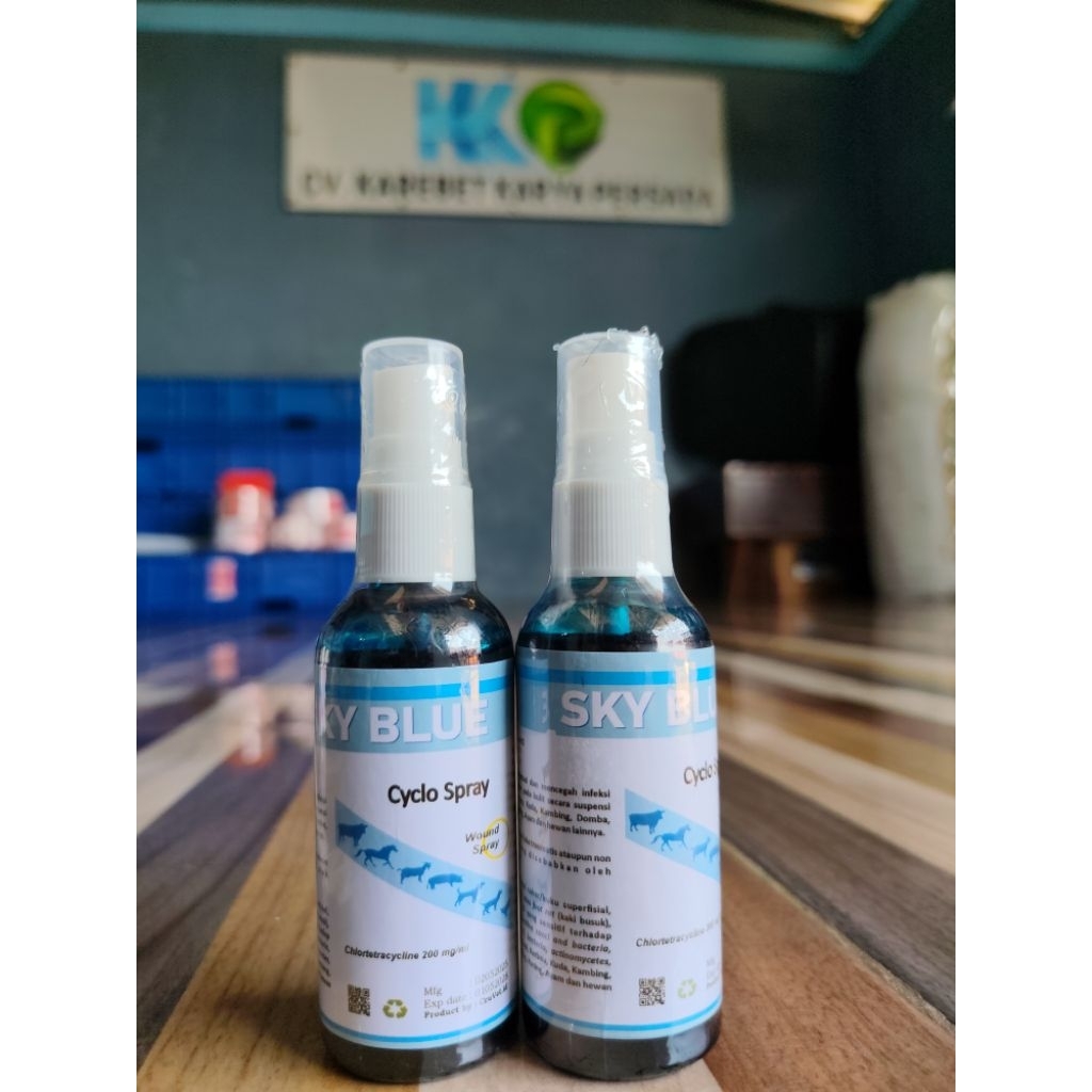 Sky blue - Cyclo Spray obat luka hewan