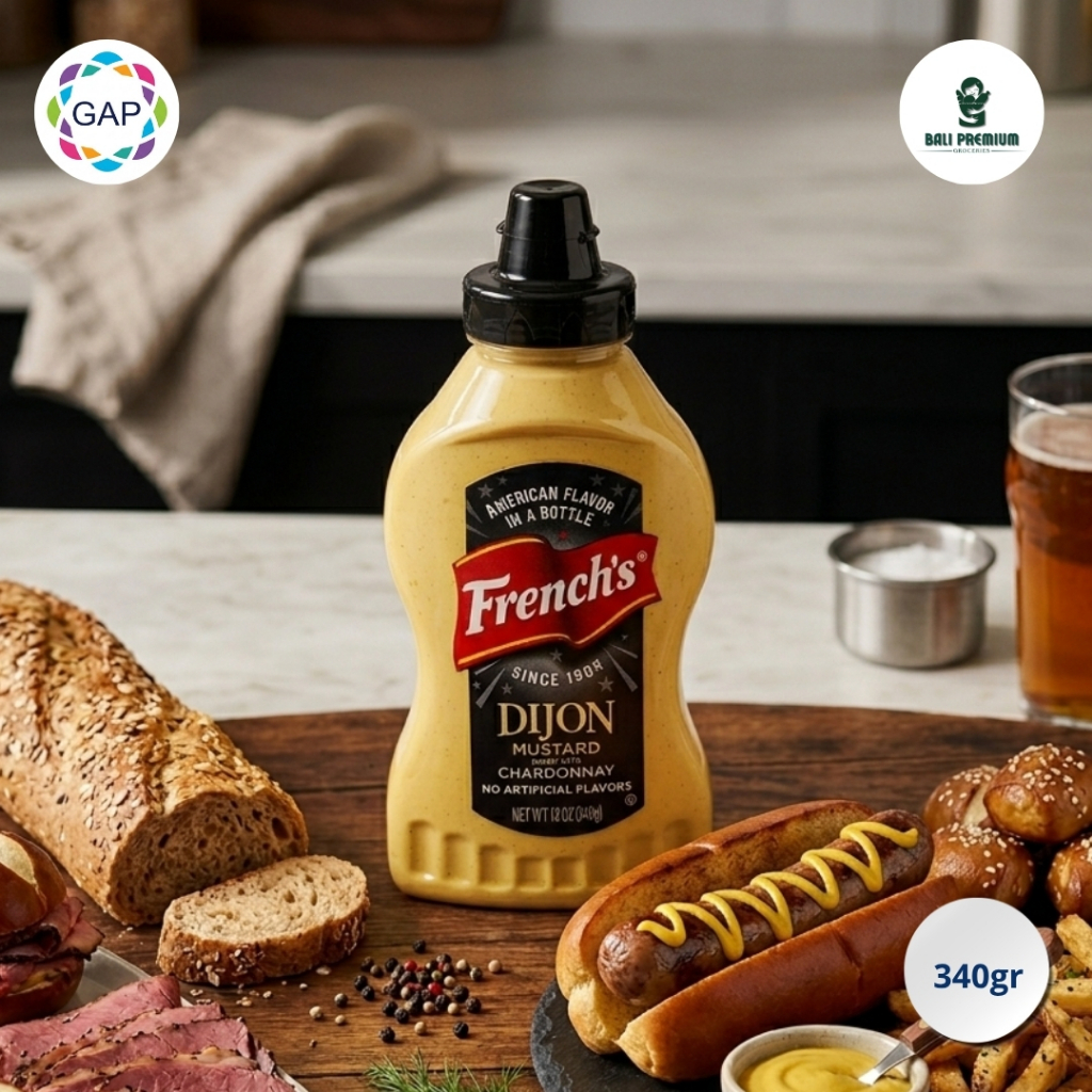 French's Dijon Mustard 340g - Saus Mustard Dijon Botol Squeeze