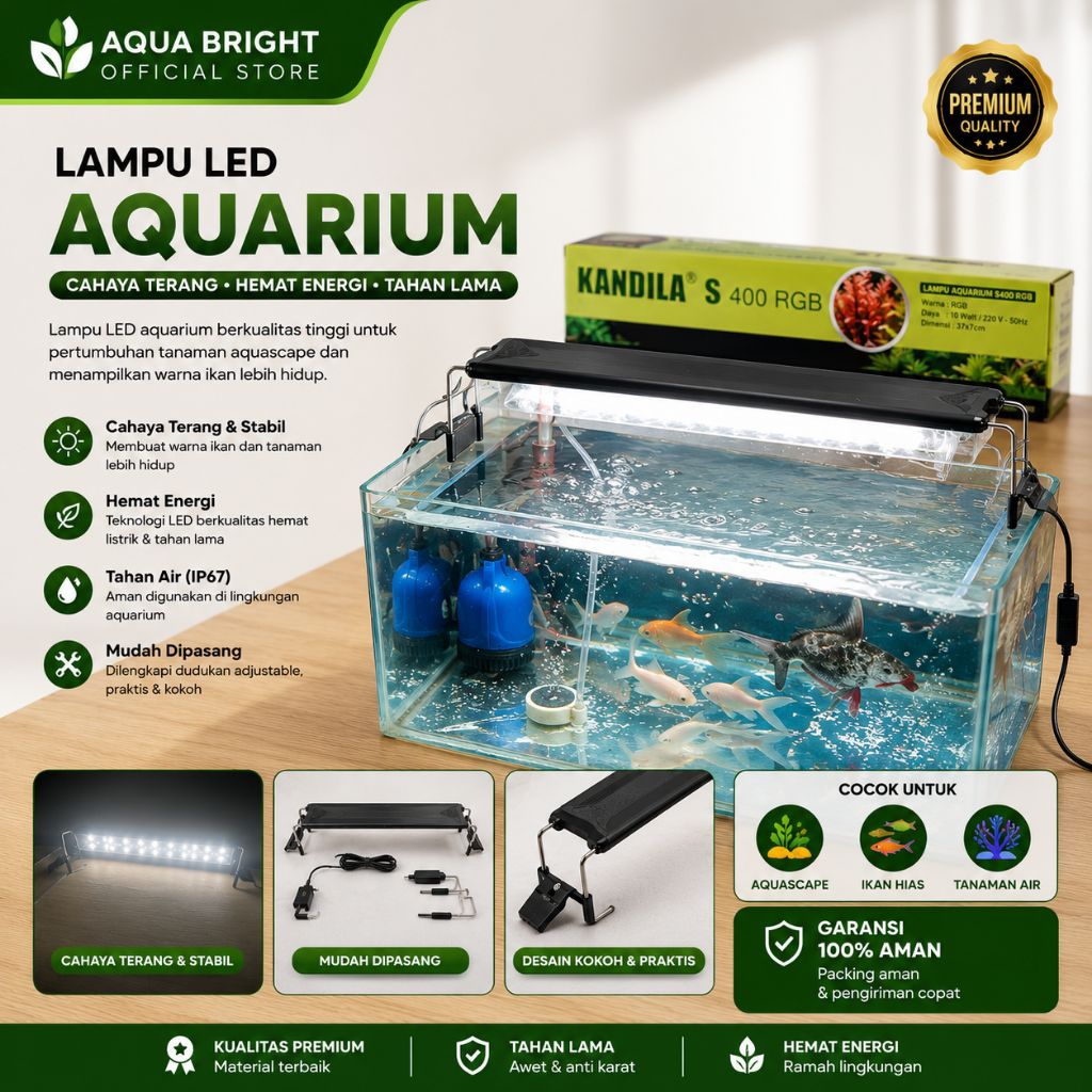Lampu LED Aquarium KANDILA SERIES RGB S300 S400 S600 S800 S1000  Lampu Akuarium Aquascape
