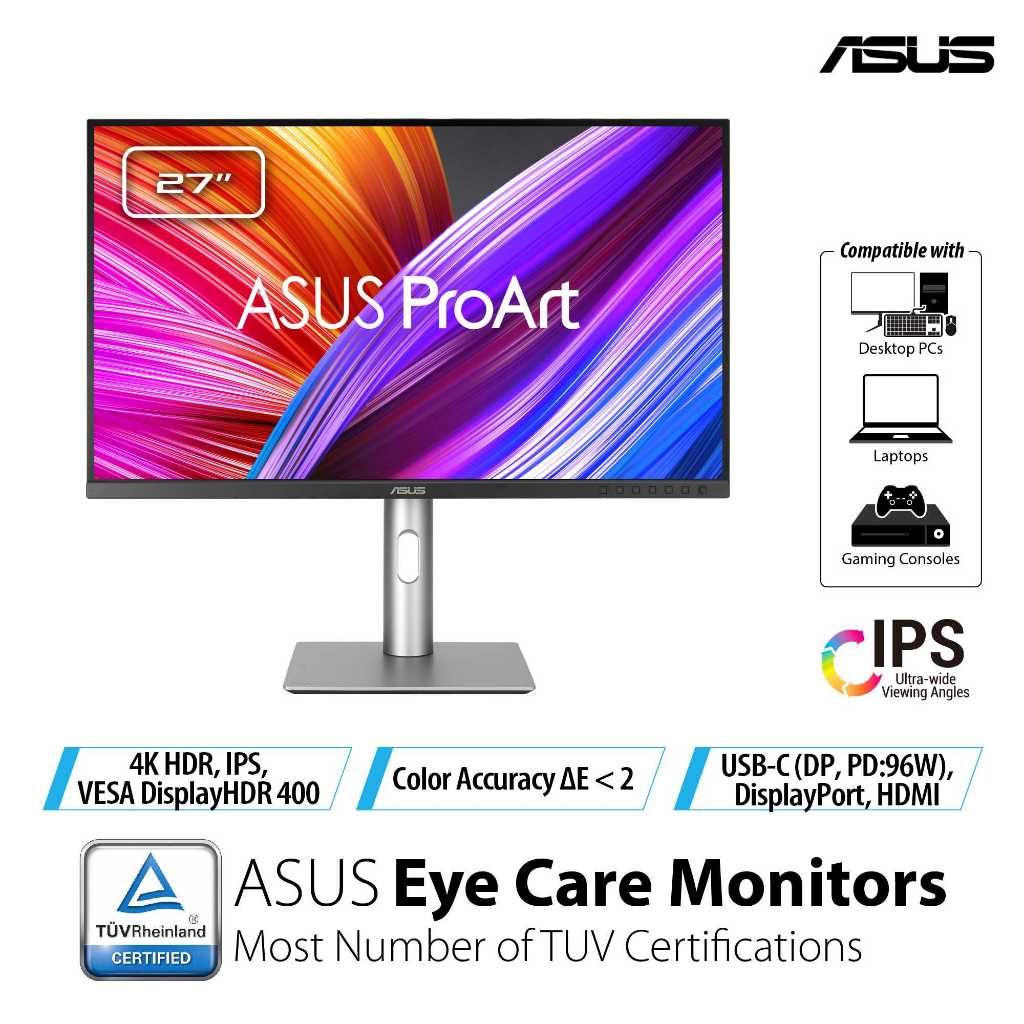 ASUS ProArt Display PA279CRV Professional Monitor – 27 inch IPS 4K UHD