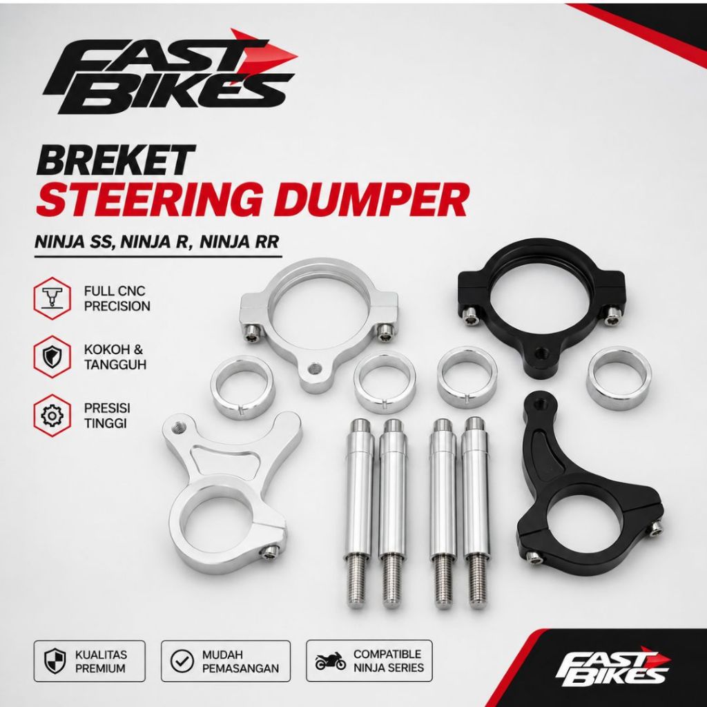 Breket Stabilizer Stang Matris Ninja-Kleman Stabilizer Ninja-Breket Steering Dumper Ninja SS, Ninja 