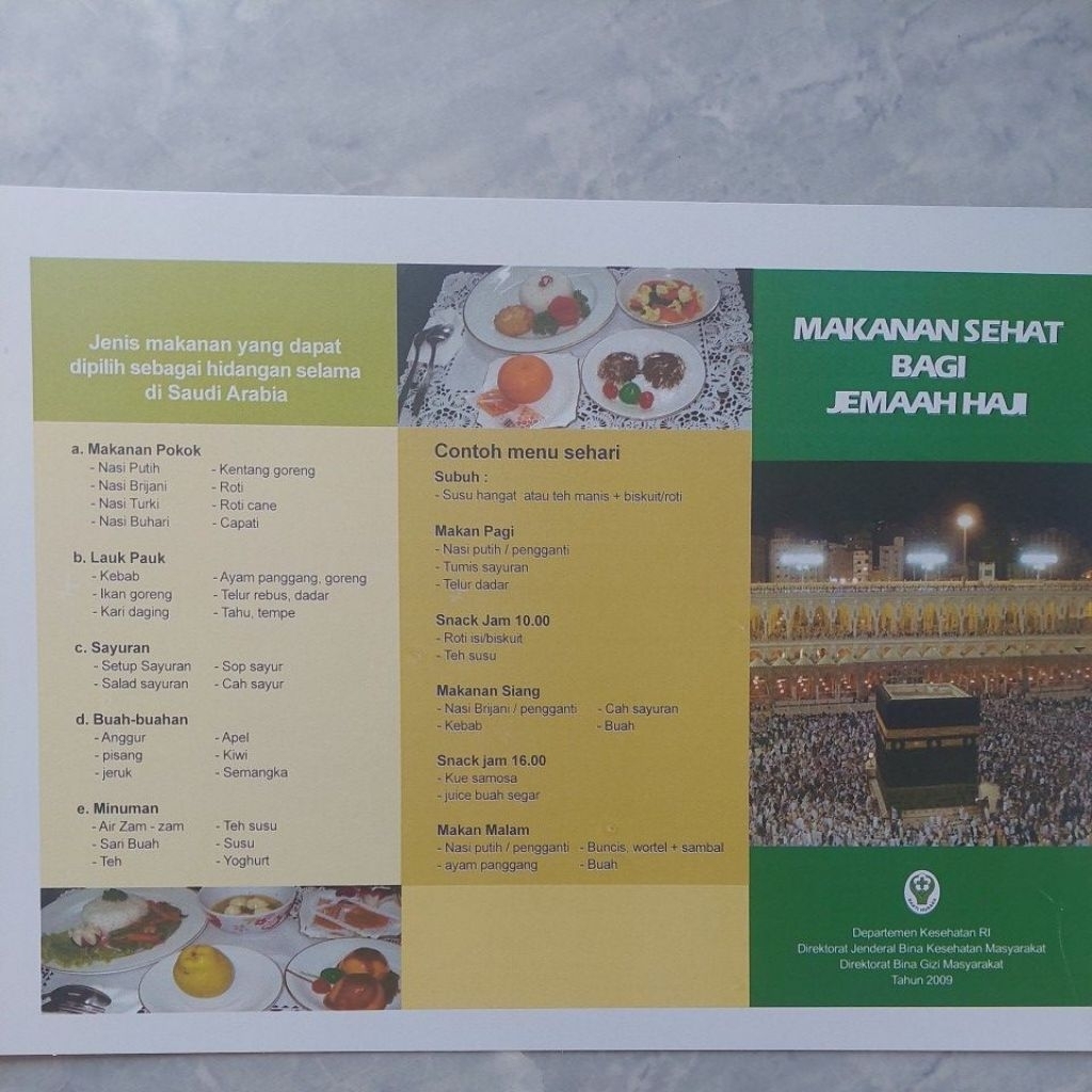 Leaflet Makanan Sehat Bagi Jemaah Haji Kemenkes 2009
