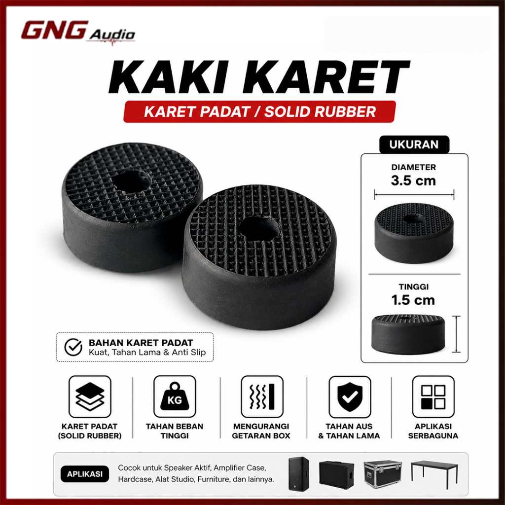 Kaki Karet Amplifier Box Speaker Diameter 3.5cm  Kaki Alas Bantalan Aksesoris Sound System| GNG