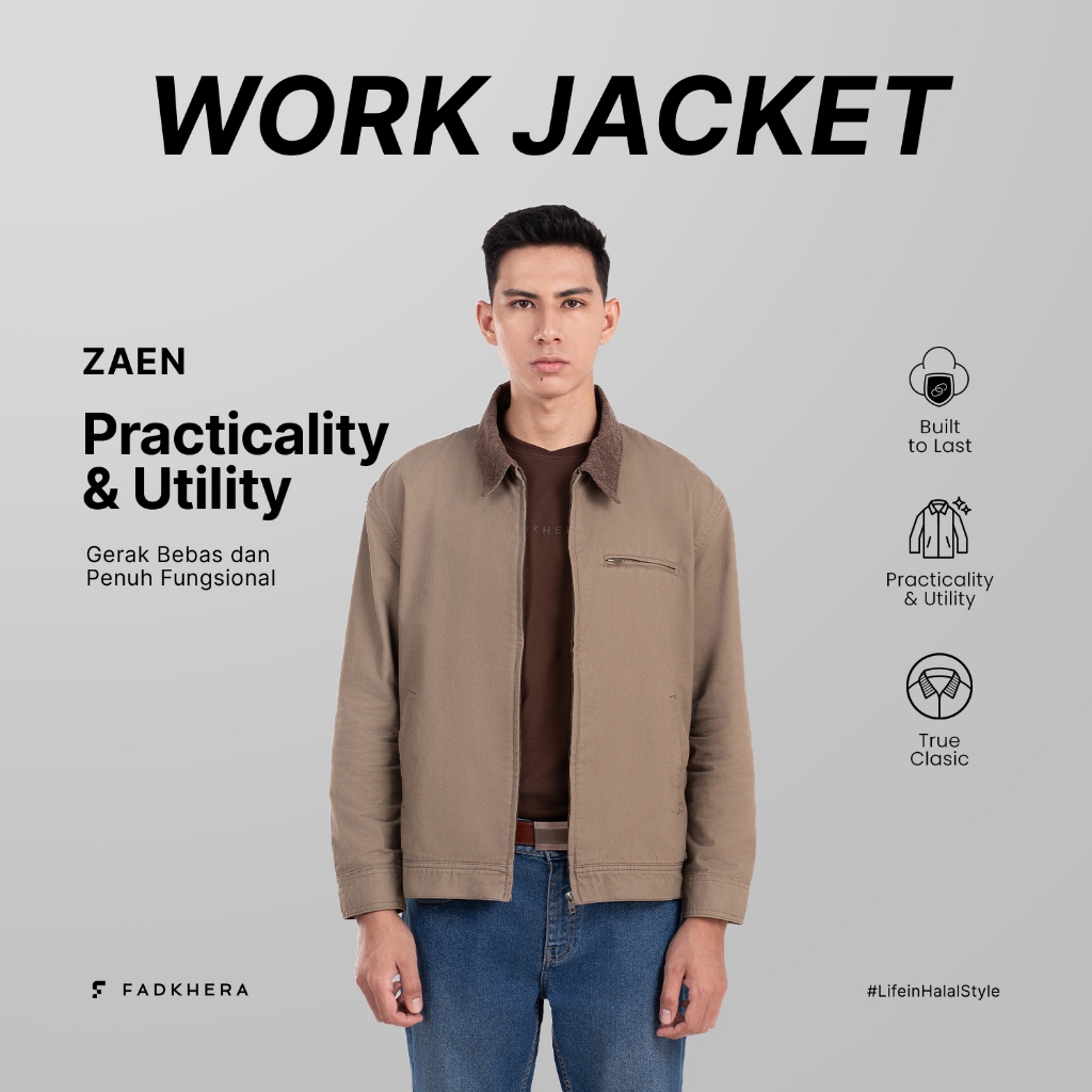 Fadkhera Work Jacket | Work Jacket Boxy Zaen Black & Khaky