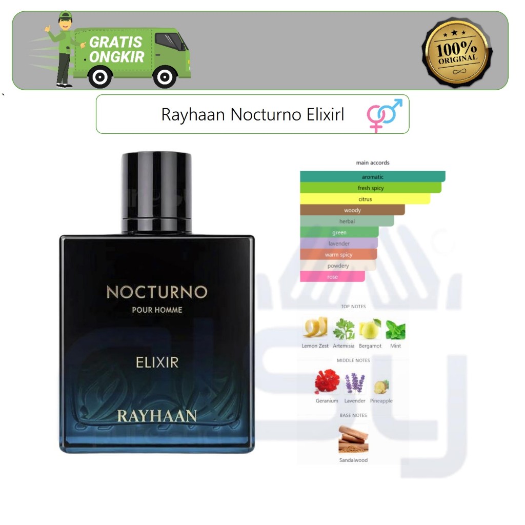Rayhan Noctomno Elixir 100ml (Baru/Segel/Original/BNIB)