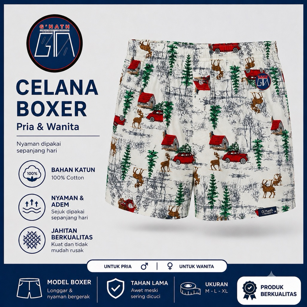 Celana BOXER Dewasa motif TERBARU merk GNATH