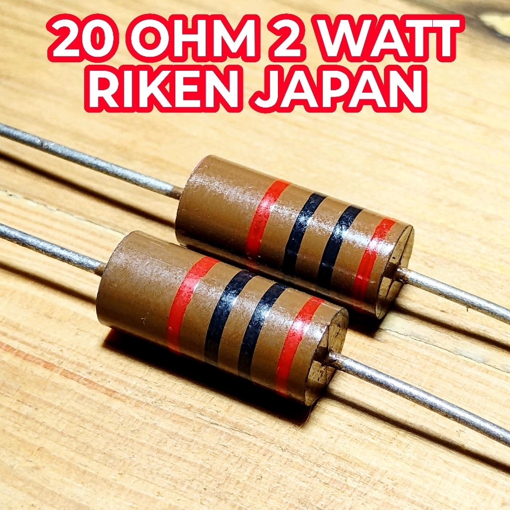 Resistor 20 OHM 2W RIKEN JAPAN Carbon Composite NOS Audio 20R 20ohm 2watt 2 watt 2% Precision Bukan 