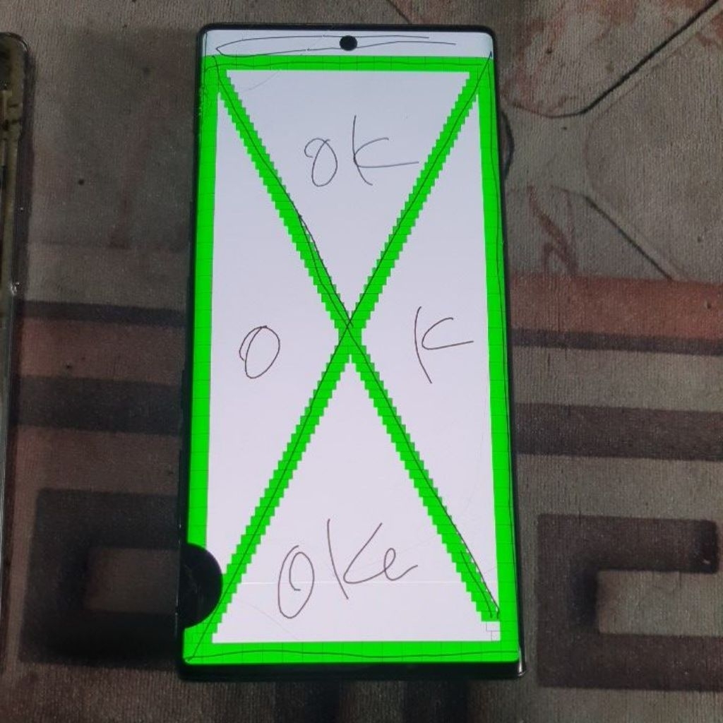 LCD samsung Note 10 plus original copotan minus layak pakai