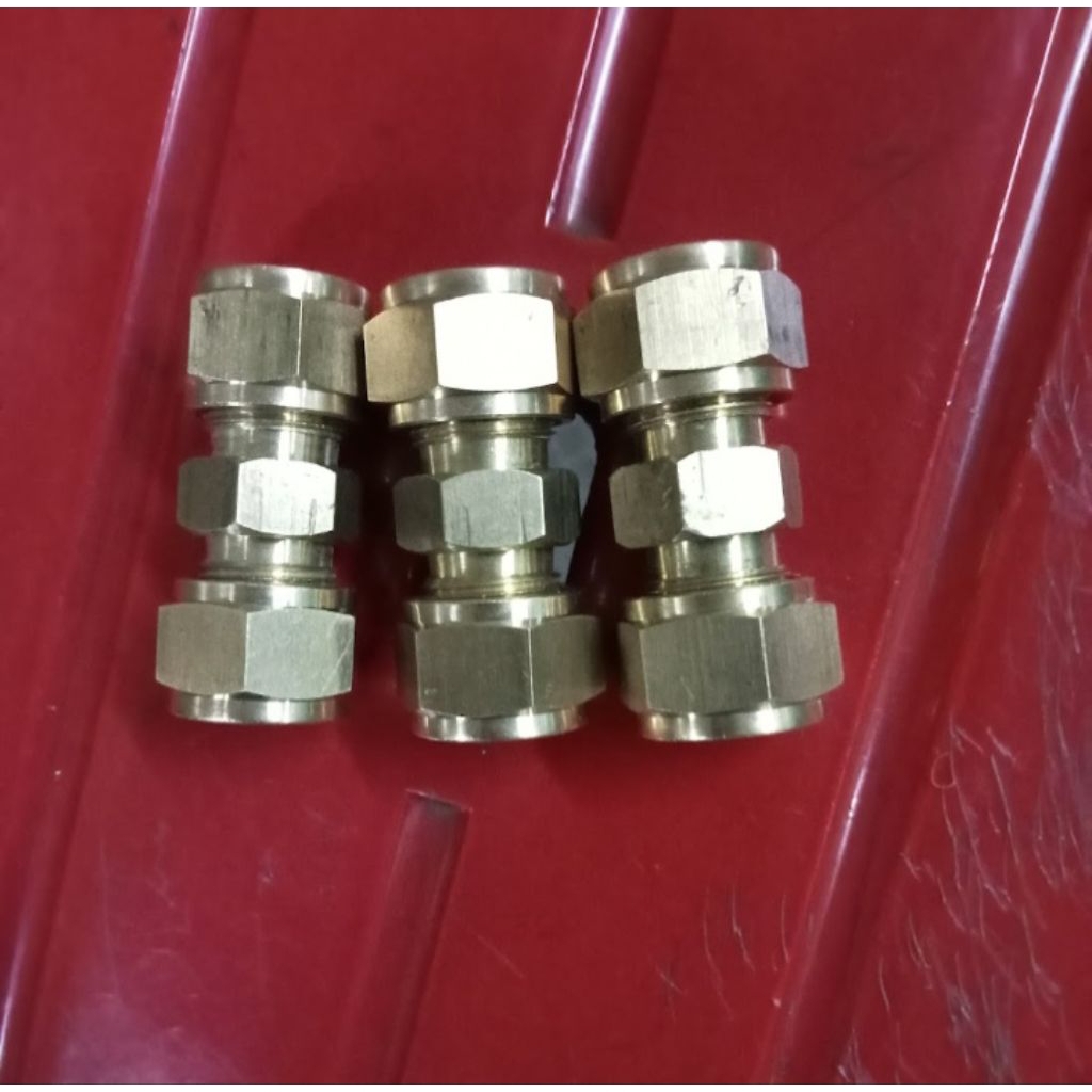 union connector sambungan pipa tubing 3/8x3/8
