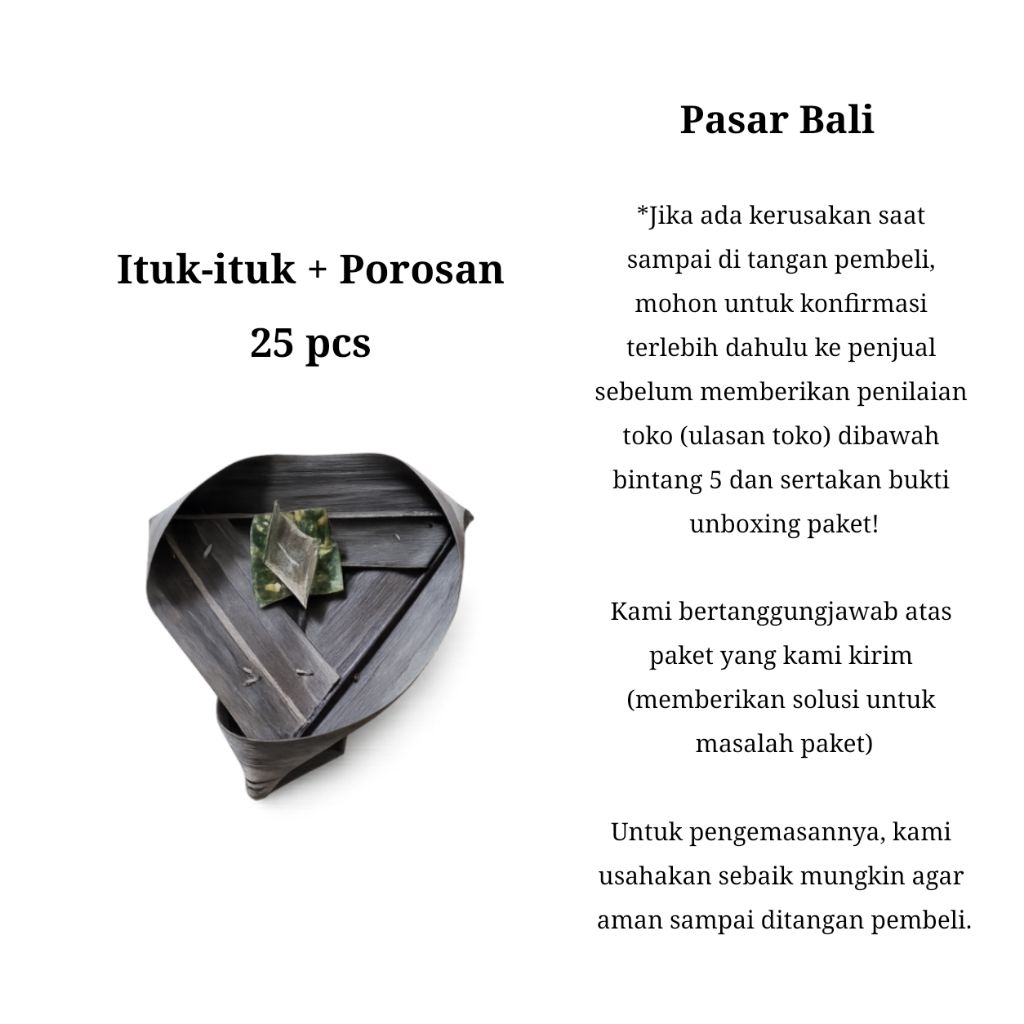 Ituk Ituk Segehan, Pasar Bali | Banten Bali
