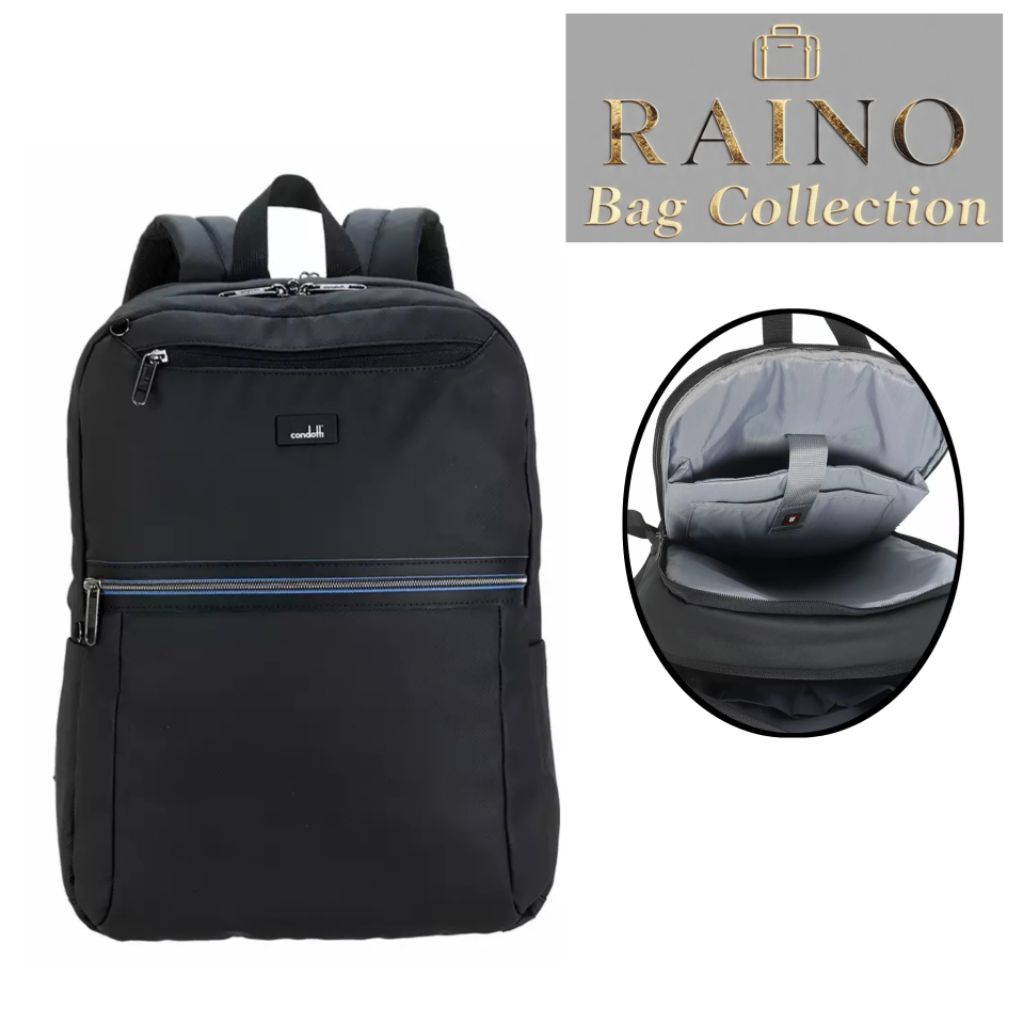 Tas Ransel Kerja Condotti Muat Laptop up to 15 inch Banyak Kompartemen Quality Premium - Black