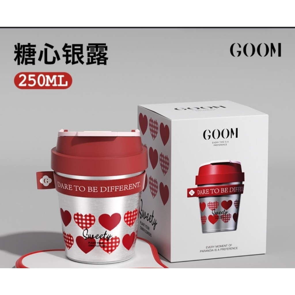 (HARGA TURUN) GOOM Palm Series Original Sweety 250 ml SUS316 Tumblr Coffee Tea Milk Matcha Gelas Kop
