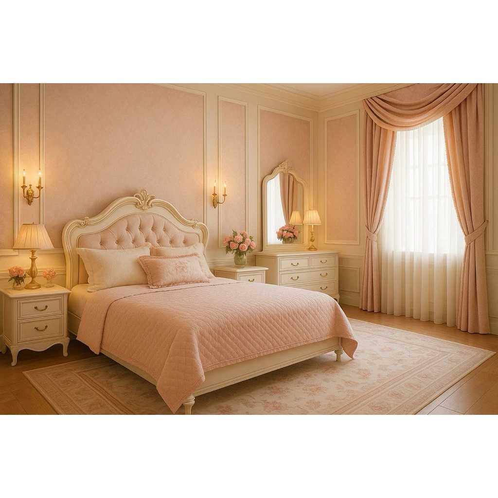 Tempat tidur classic modern ukir elegant/dipan kayu premium kain jok bludru pink/divan rangka ranjan
