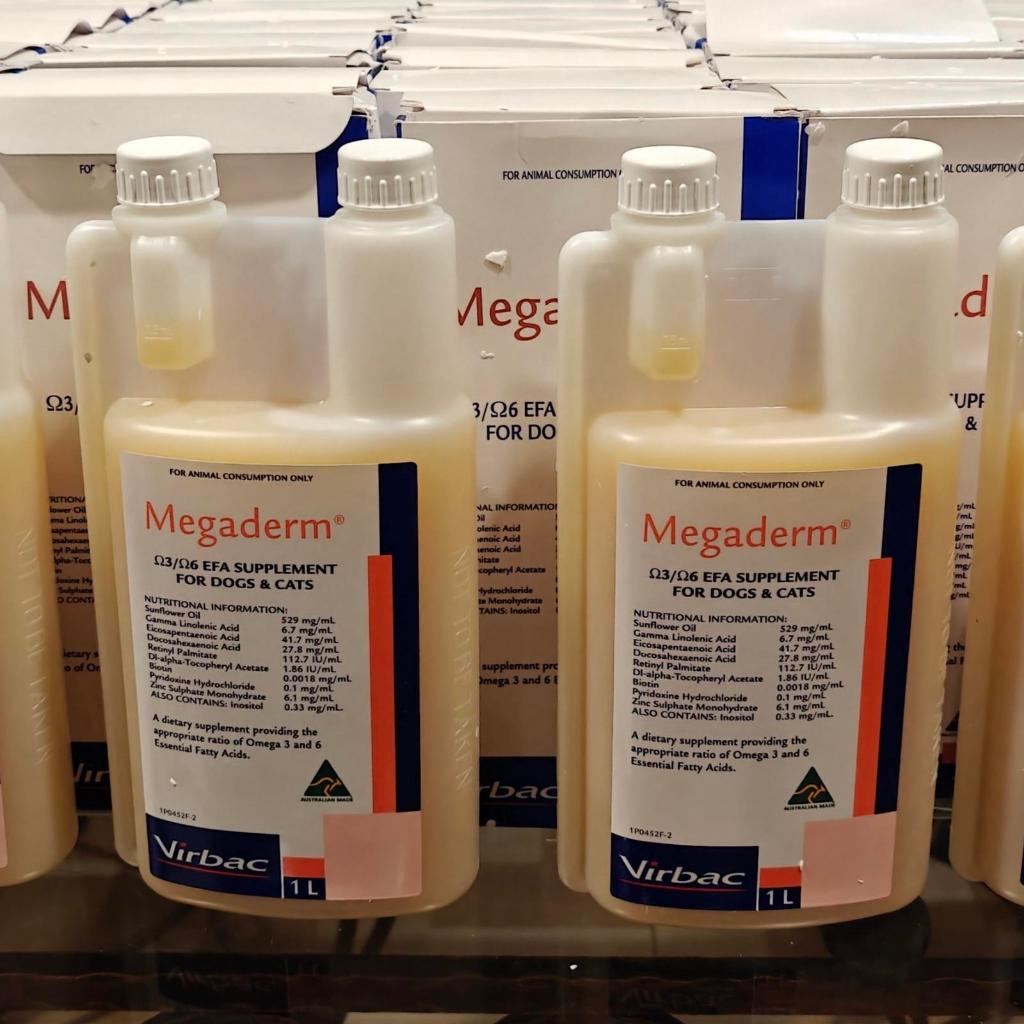 Megaderm Virbac Vitamin bulu kulit hewan anjing dan kucing (1BOTOL)
