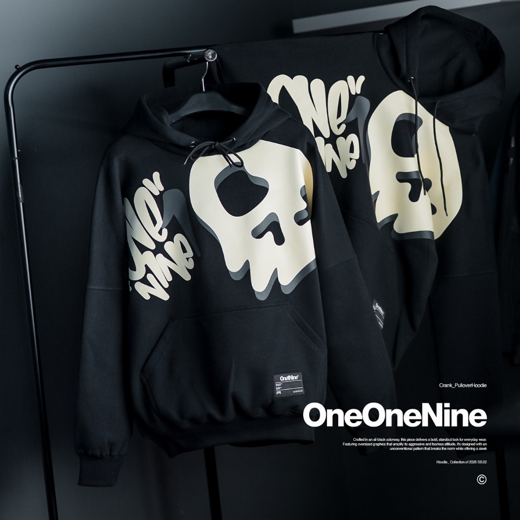 Oneonenine Ksr Hoodie Crank Black   Series - Sweater Motor Unisex Fleece Sablon